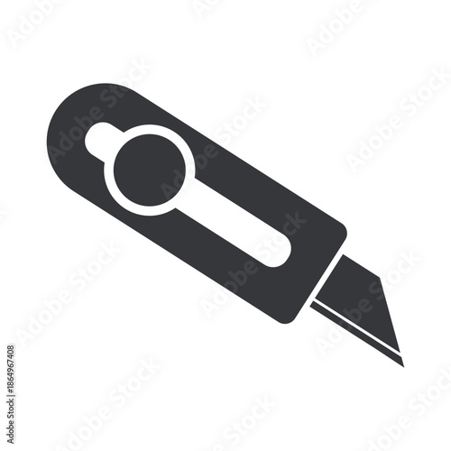 Isolated pictogram of paper cutter, essential stationery tool for school and office use, symbolizing precision, efficiency, safety, and organized productivity.