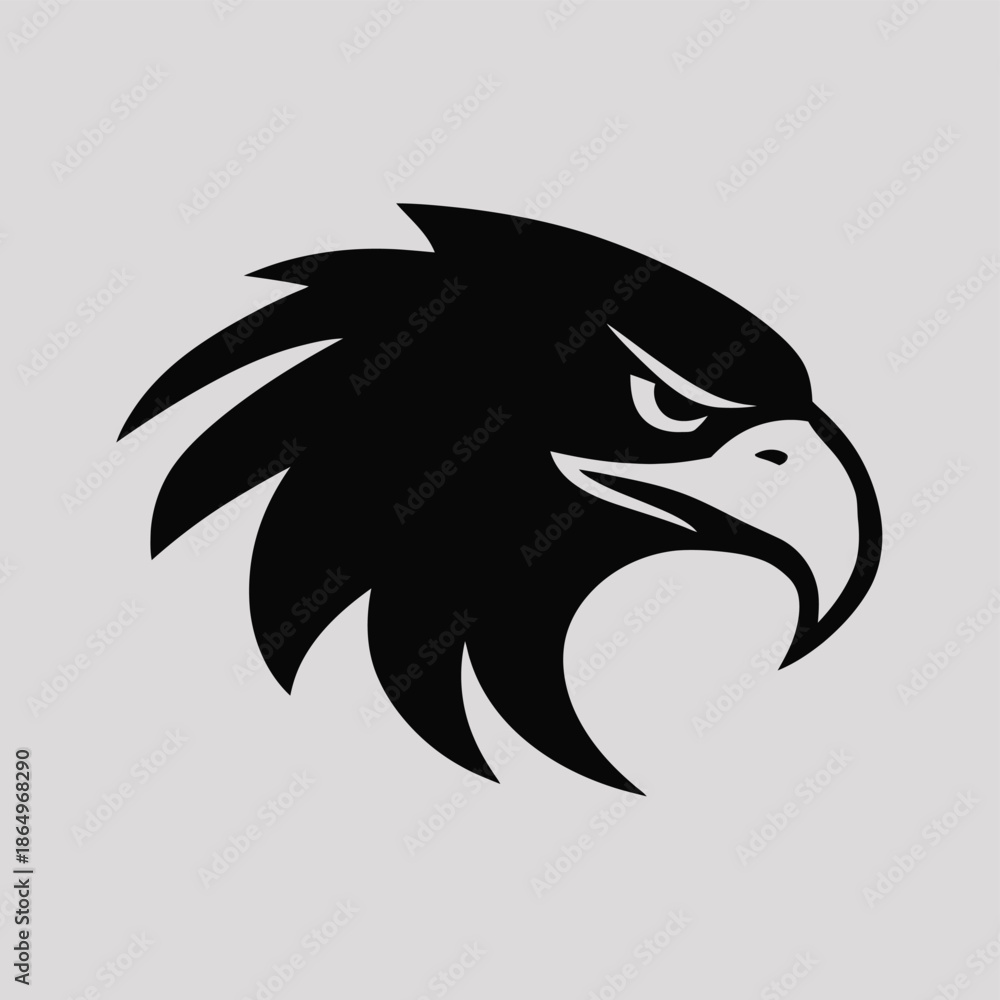 Obraz premium Fierce eagle head isolated on white background, Vector, illustration