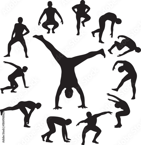 Dynamic Jumping Human Silhouette