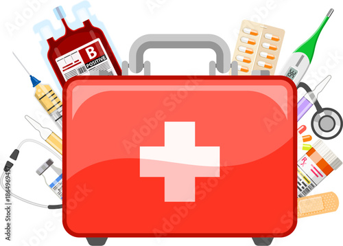 first aid kit in doctor hand