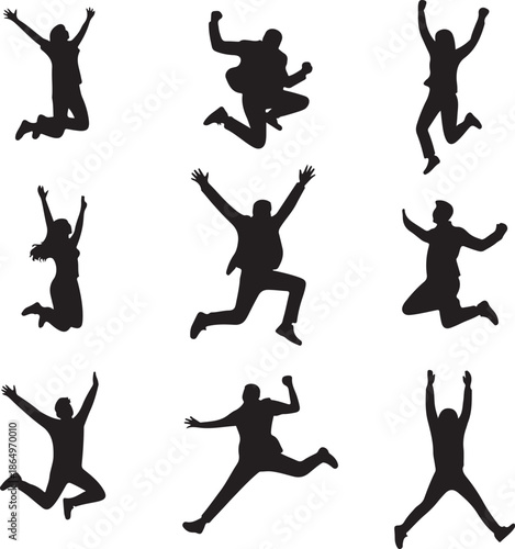 Dynamic Jumping Human Silhouette