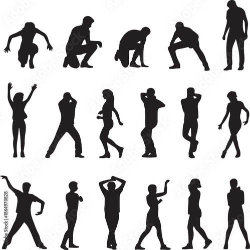 Dynamic Jumping Human Silhouette