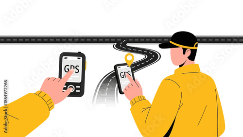 Navigation System Shows the Position on the Route via Mobile Application