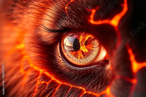 Molten Lava Panda Eye | Surreal Fantasy Macro Wildlife