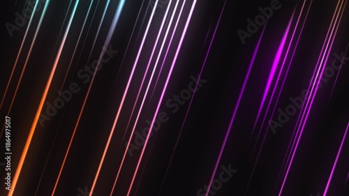 Colorful Neon Diagonal Light Streaks Abstract Futuristic Background