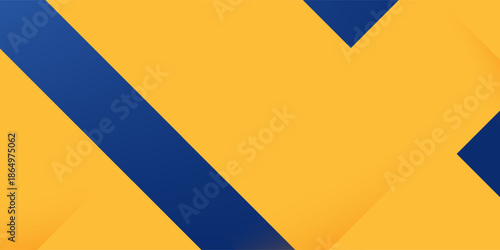 Abstract blue yellow banner geometric shapes background. Vector abstract graphic design banner pattern presentation background web template.