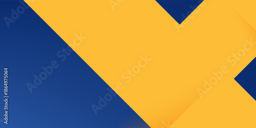 Abstract blue yellow banner geometric shapes background. Vector abstract graphic design banner pattern presentation background web template.