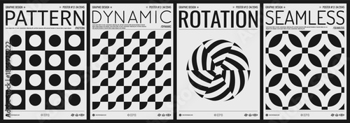 Abstract geometric pattern. Circles on a chess plate. Black and white. Cover design template. Vector for brochure, poster, card, poster, presentation, flyer or banner.