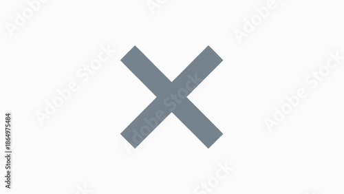 Large gray X symbol on white background