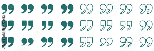 Quote icon vector illustration. Quotation mark sign and symbol. Set of quote mark . Quotation mark icon collection on white background. double quotation vector symbol. editable stroke quote right icon