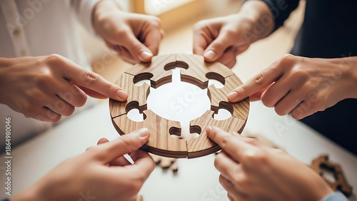 Collaborative Wooden Puzzle Circle