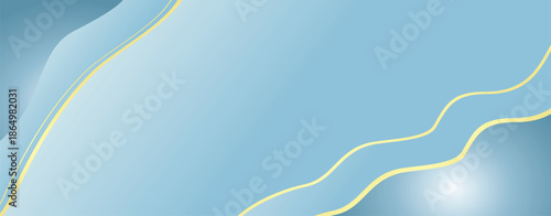 Soft light blue wavy background with elegant yellow flowing lines and soft glowing spots