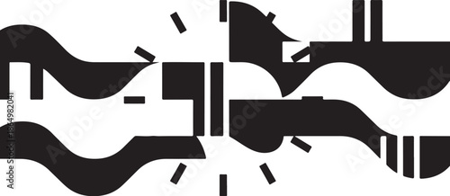 Abstract black and white geometric shapes illustration