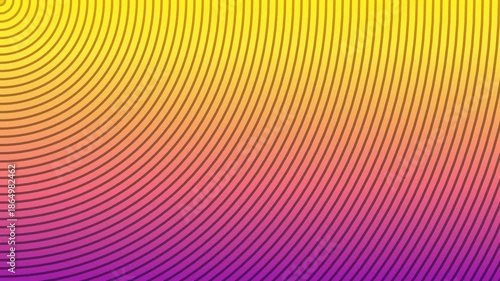 A colorful wave pattern with vibrant gradient lines transitions from yellow to pink on a black background.