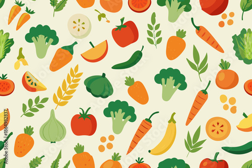 seamless pattern with vegetables