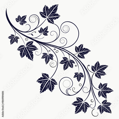 Elegant leaf vine design