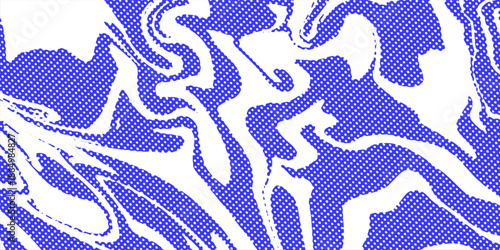 Blue wavy lines abstract background. Modern Trendy psychedelic retro style backdrop. Waves, swirl and twirl pattern. Twisted distorted vector texture. Modern Y2k aesthetic design