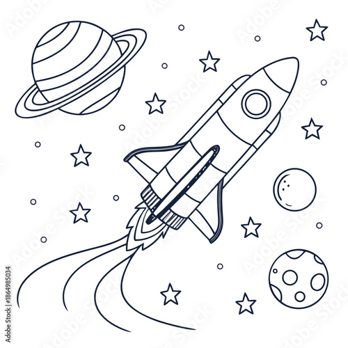 Rocket journey through space