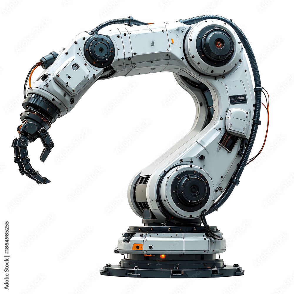 Naklejka premium High-Tech Industrial Robotic with Articulated Gripper for Automated Production and Factory Integration. PNG Clipart Transparent