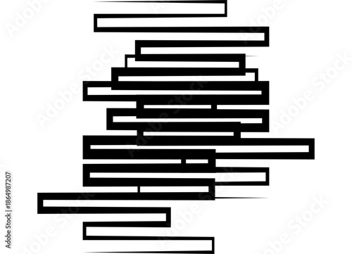 Abstract pattern of rectangular shapes from black lines on a white background. vector pattern for covers, advertising, sportswear, toy, cover, packaging. Design element. Modern vector background.