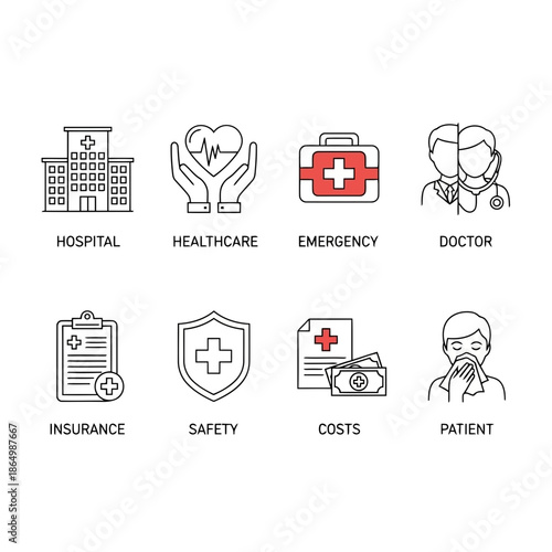Medical icons for healthcare and wellness concepts