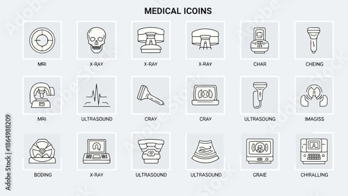 Medical icons set for healthcare and technology concepts