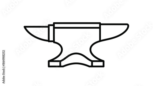Black and white illustration of an anvil a blacksmith s tool silhouette