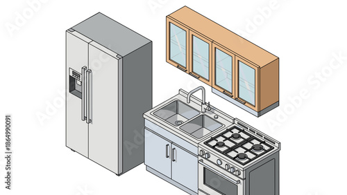 A sweet and colorful arrangement of classic Easter symbols, including a chocolate bunny, a beautifully decorated egg, a yellow daffodil, an empty basket, and a bright yellow ribbon.