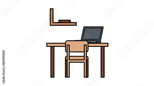 A productive home office setup featuring a spacious desk with an adjustable lamp, a comfortable ergonomic chair, a mobile filing cabinet, and a tall bookcase.