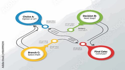 DecisionMaking Process Flowchart with Choices and Outcomes.