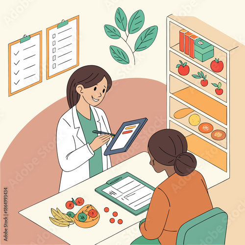 A nutritionist providing guidance on healthy eating and meal preparation