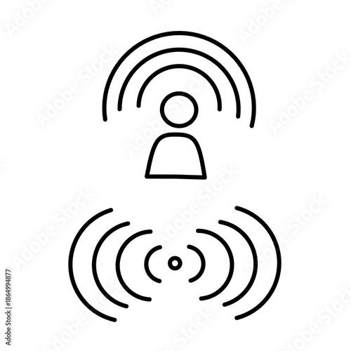 Abstract radiology signal line icon