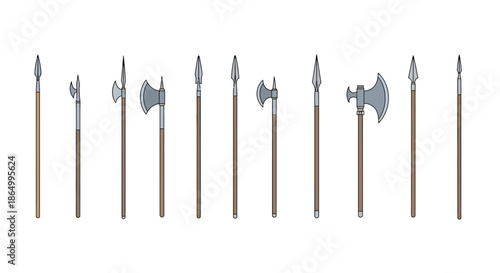 Collection of Medieval Battle Axes A Comprehensive Showcase of Historical Weaponry