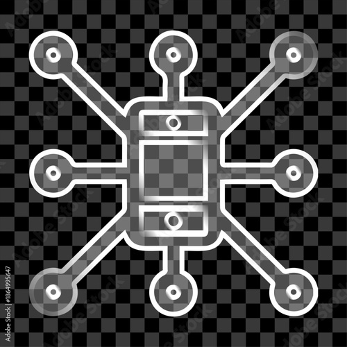 services p2p icon. liquid glass services p2p symbol, transparent modern icon on light and dark background. UI and UX glossy design. vector illustration.