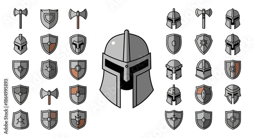 Medieval Heraldic Banners and Flags Set