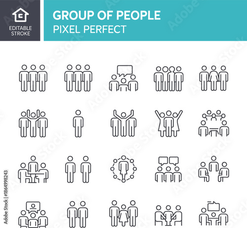 Success line icons set including trophy medal and award symbols for achievement and victory pixel perfect vector design style