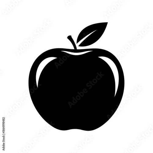 Stylized Organic Apple Design with Leaf