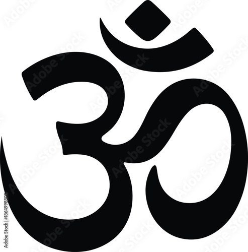 Om Symbol that Represents Sacred Sound and Spiritual Icon in Hinduism and Yoga Meditation with Spiritual Belief Tradition
