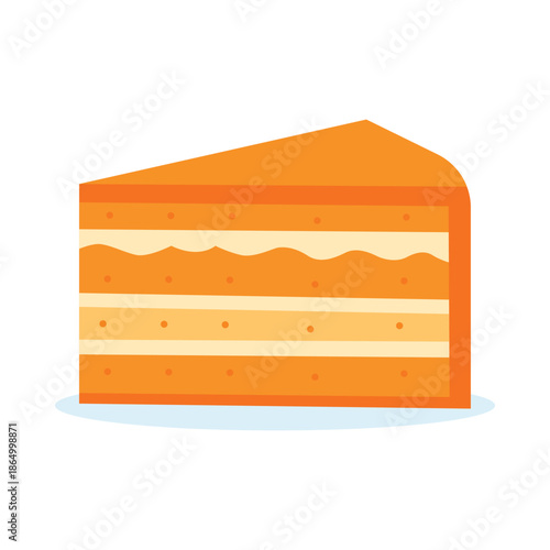 Rectangular Cake Slice Flat Vector Illustration