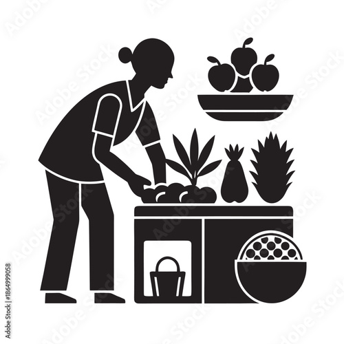 Sorting Fresh Vegetables In Home Kitchen