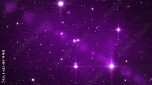 Abstract purple background with shining lights and bokeh effect