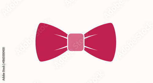 Simple and stylish flat design illustration of a vibrant pink bow tie, a modern fashion accessory for formal events or parties.