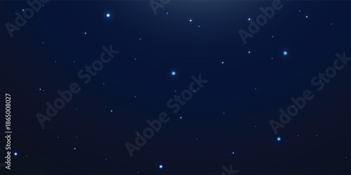 Starry Night Sky With Distant Stars In Deep Blue Gradient For Celestial Stock Photo Background eps10