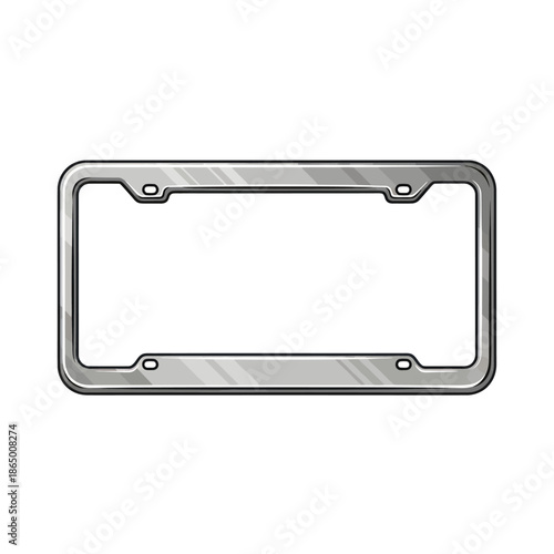 Sleek Silver License Plate Frame for Vehicle Customization.