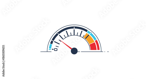 Animated icon of a speedometer or performance gauge with the needle moving, indicating speed, progress, or measurement.