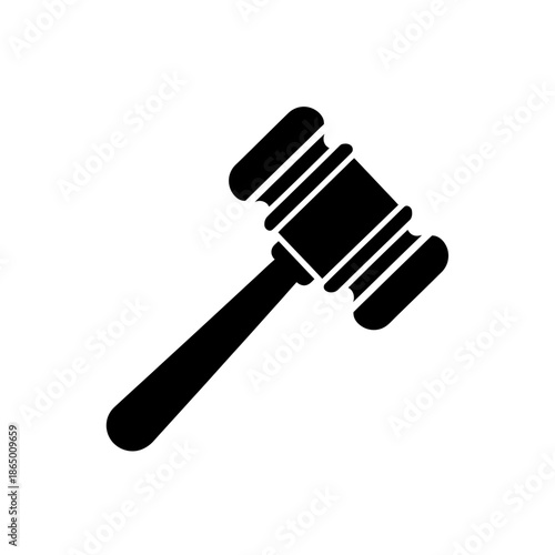 Black Silhouette of a Gavel Symbolizing Law and Justice.