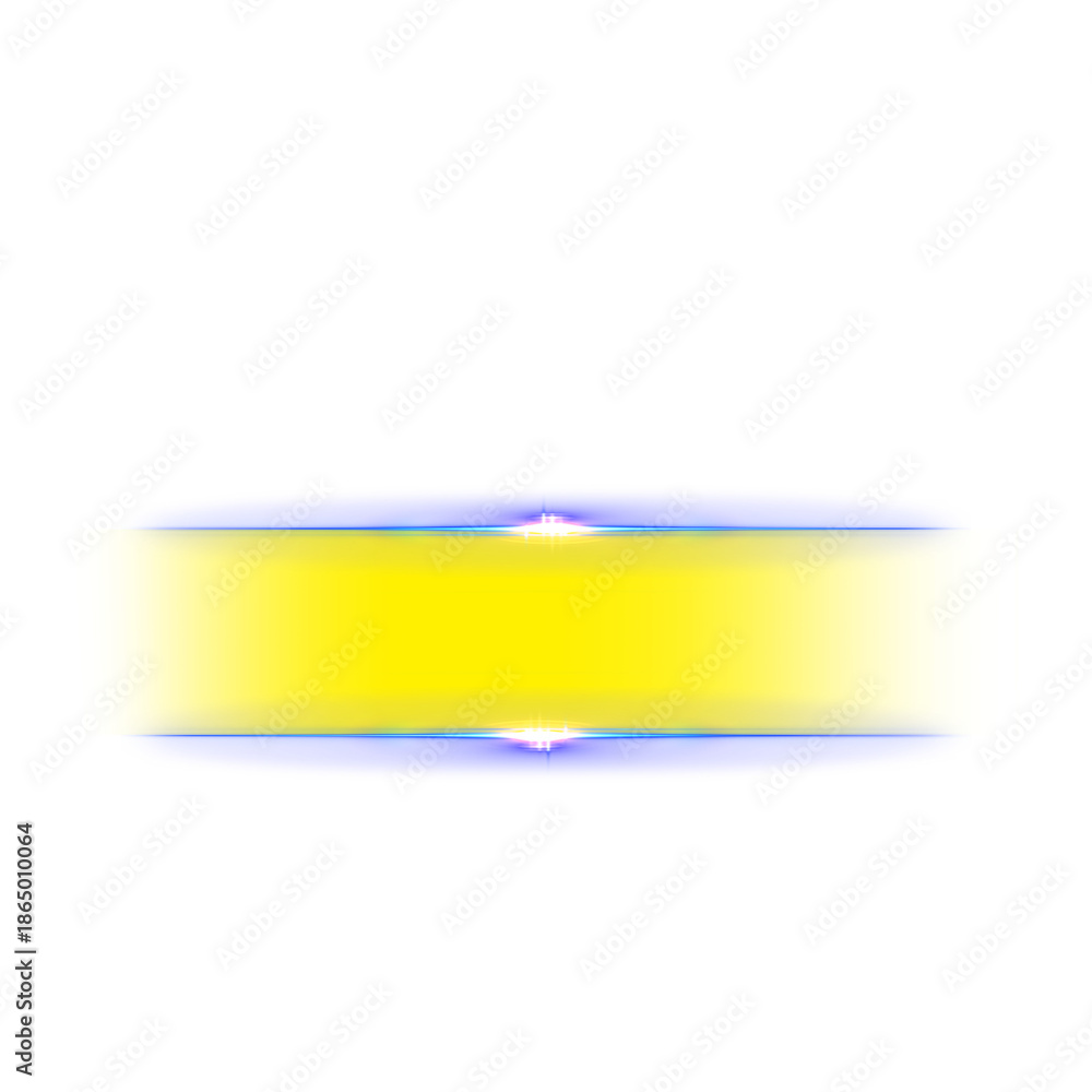 Obraz premium Abstract yellow and blue light flare graphic design element on transparent rectangle overlay