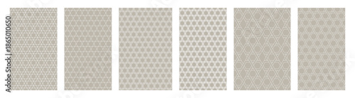 Set seamless patterns with geometric lines star of David Judaic symbol outlines style