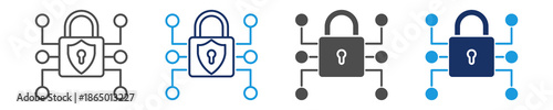 encryption icon set with multi style