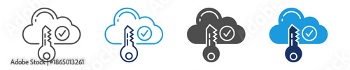 cloud access icon set with multi style
